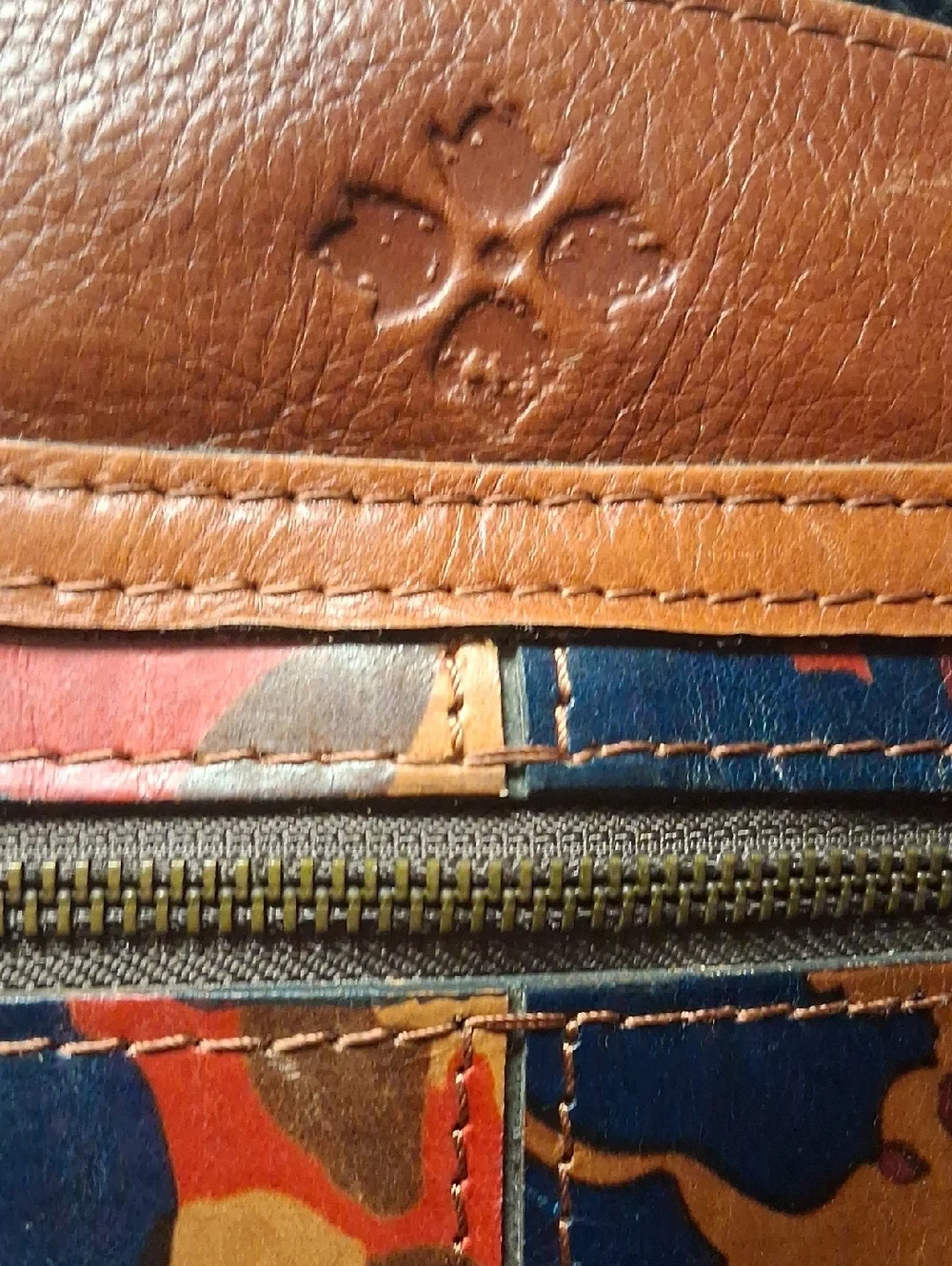 Pateicia Nash Large Brown Leather Floral Purse Tote Bag